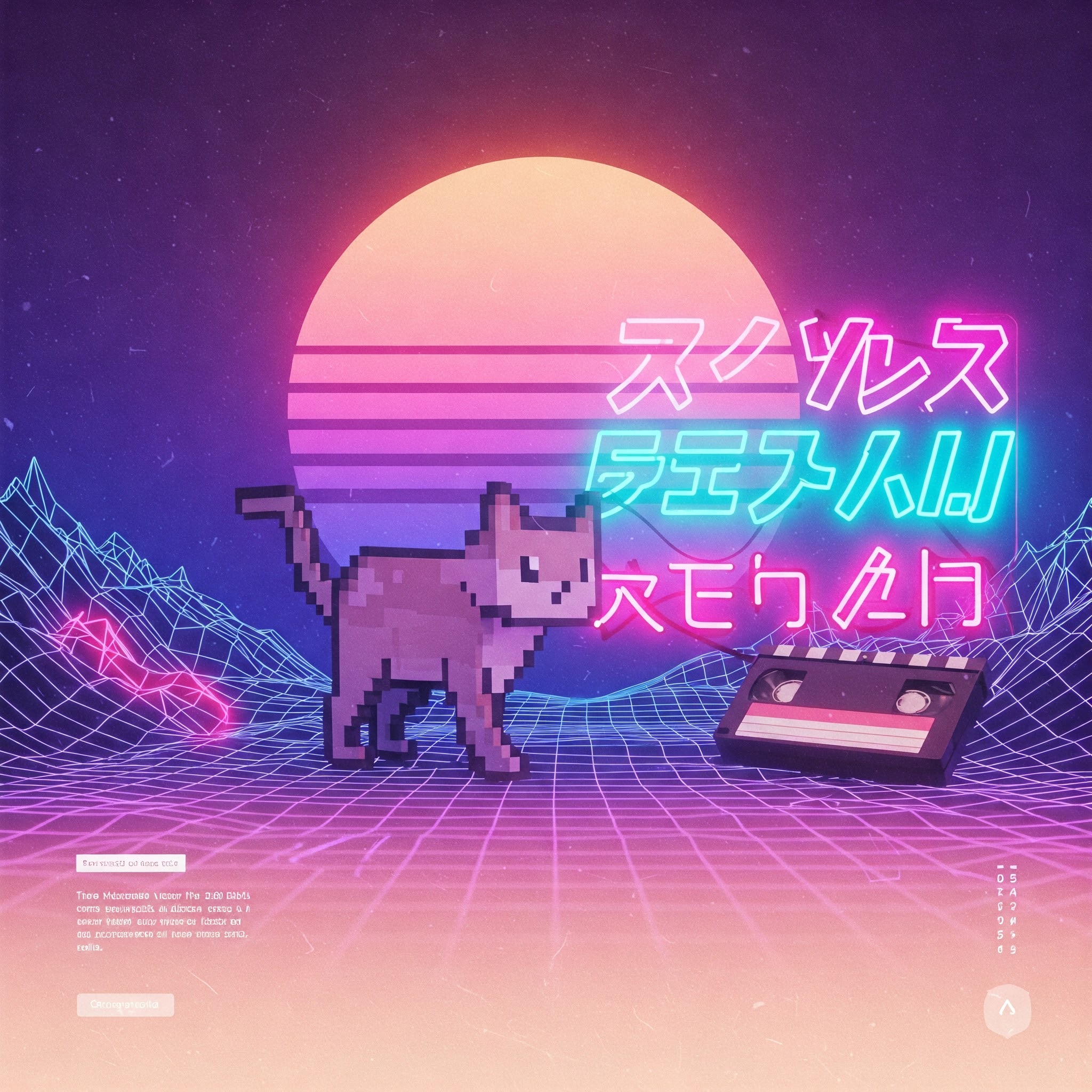 vaporwave cat